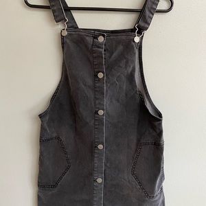 Art Class Girls Denim Black Button Down Overall Dress XL 14-16